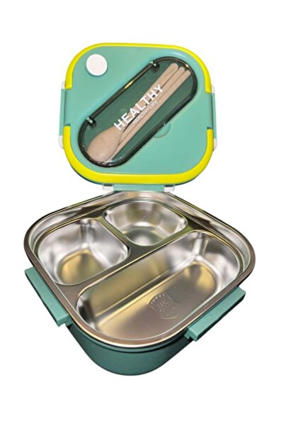 Zibba Life Cutie de prânz cu 3 compartimente, interior din oțel inoxidabil, f...