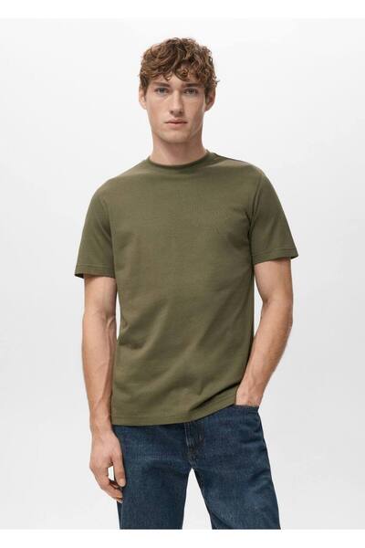 MANGO Man %100 pamuklu dar kesim tişört