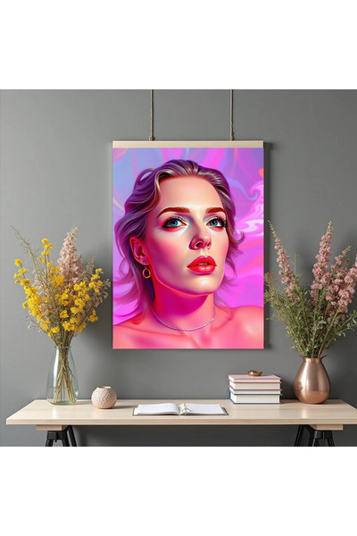 Printees Tablou - Portret în roz - Canvas pe șasiu