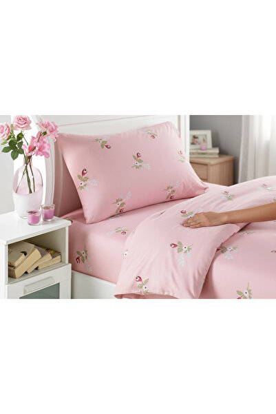 Comfort Craft Pink Alanur Single Size Fitted Sheet Set