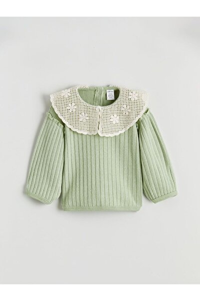 LC Waikiki Lcw Baby Peter Pan collar Patterned Long Sleeve Baby Girl Blouse and Leggings Set 2-Piece