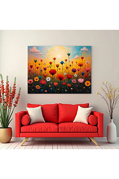 Printees Tablou peisaj, Flori de câmpie - Canvas pe șasiu - 40x30 cm