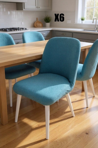 intil husă de scaun husă de scaun Material elastic flexibilă lavabilă 6 bucăți husă de scaun ovală