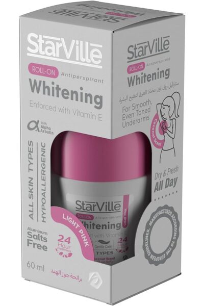 starville رول أون لتفتيح البشرة برائحة جوز الهند، وردي فاتح، 60 مل، للجنسين