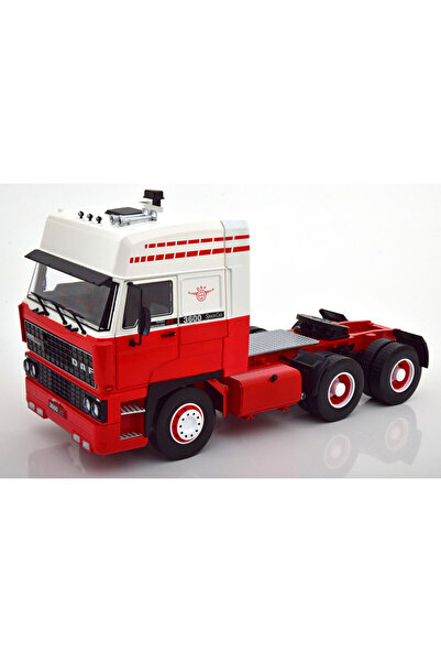 Road Kings Macheta camion DAF 3600 SpaceCab Truck 1986 Alb/Rosu 1:18