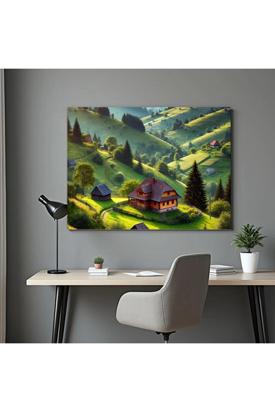 Printees Tablou - Casa la munte - Canvas pe șasiu - 40x30 cm