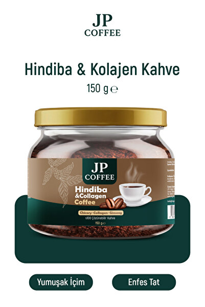 JP COFFEE Hindiba Kahvesi Kolajen ve Ginseng İçeren Detox Kahve, 1 Aylık ( 60 Kullanım) Net 150 gr CF-25020