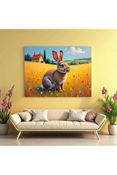 Printees Tablou - Lan de grâu cu iepure