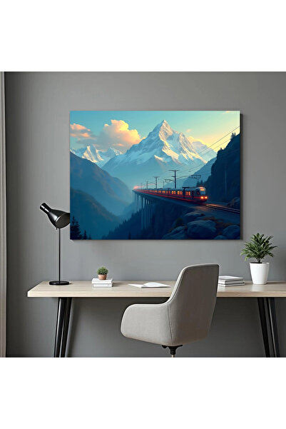 Printees Tablou - Tren pe viaduct - Canvas pe șasiu