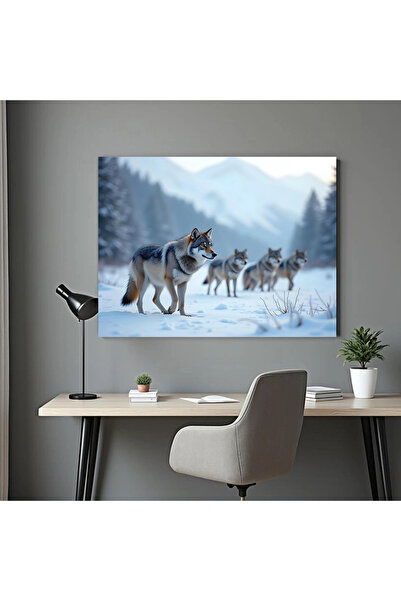 Printees Tablou - Lupi iarna - Canvas pe șasiu - 40x30 cm