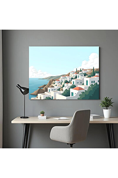 Printees Tablou - Sat grecesc - Canvas pe șasiu - 40x30 cm