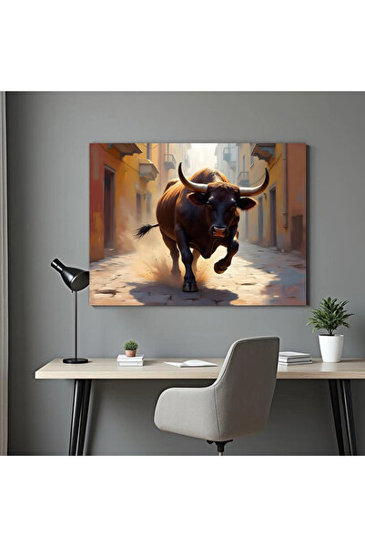 Printees Tablou - Taur în drum - Canvas pe șasiu - 40x30 cm