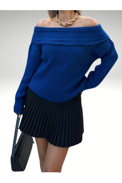 AlanTeks Degaje Madonna Collar Comfortable Fit Women's Knitwear Sweater