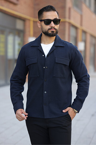 Artı1 Men's Relax Fit Comfortable Cut Double Pocket Winter a Quality Cashmere Jacket - Coat