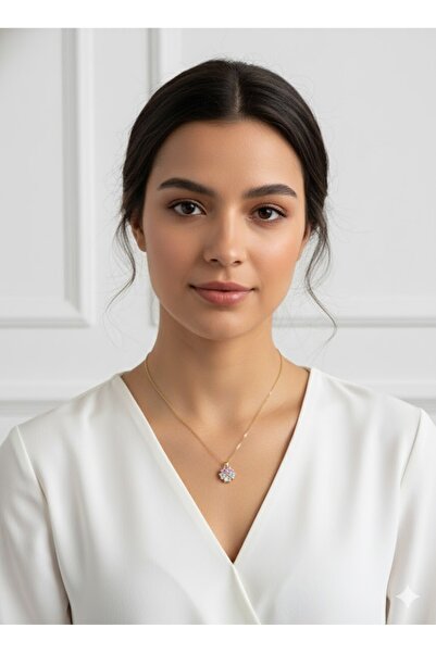 shopidik قلادة زهرة من حجر الزركون الوردي: إشراقة قلبك