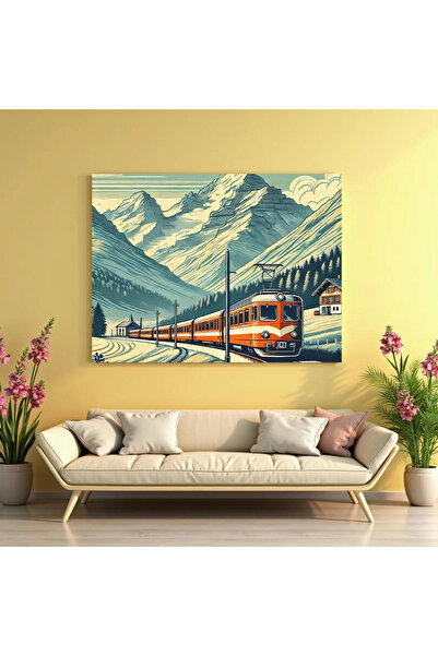Printees Tablou - Tren Electric prin Alpi
