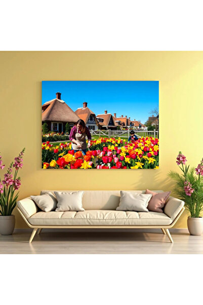 Printees Painting - Flower Garden - Canvas on frame