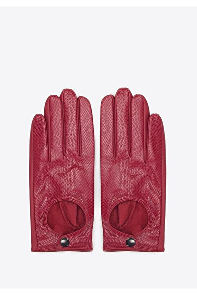 Wittchen Women's Lizard Leather Driving Gloves Red Leather