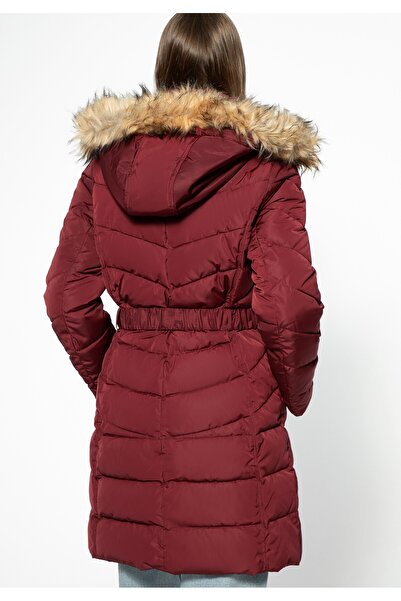 Wittchen Women's Quilted Coat with Belt Dark Red Dark Red Polyester