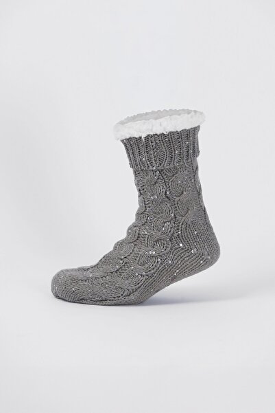 TOP TO HEEL Plush Inside Non-Slip Sole Winter Home Socks / House Boots / Slee...