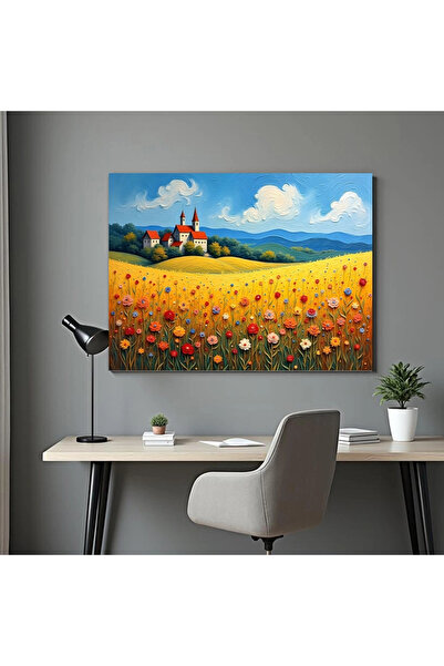 Printees Tablou - Câmp cu flori - Canvas pe șasiu - 40x30 cm