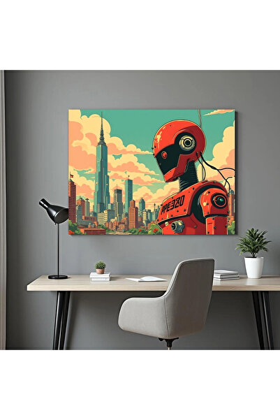 Printees Tablou - Redbot - Canvas pe șasiu - 40x30 cm
