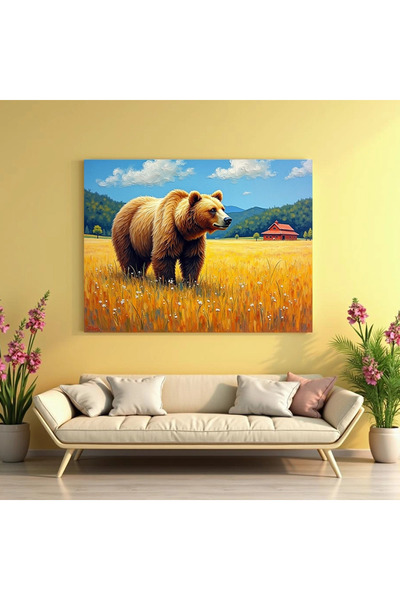 Printees Tablou - Lan de grâu și urs