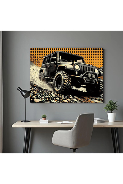 Printees Tablou - Pop Art Off-road Jeep - Canvas pe șasiu