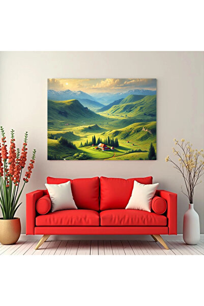 Printees Tablou - Căsuță în vale - Canvas pe șasiu - 40x30 cm