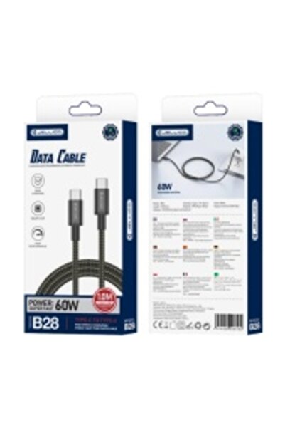 JELLICO B 28 USB-C to USB-C Data Cable PD 60W 1m Black