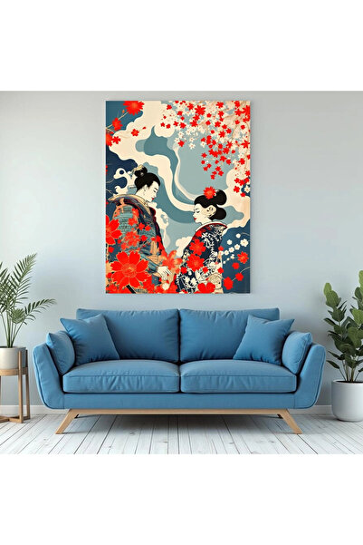 Printees Tablou stil japonez - Întâlnirea - Canvas pe șasiu - 40x30 cm
