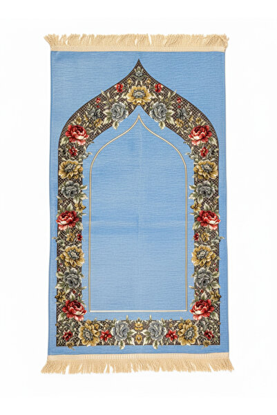 Öz Kadife Floral Patterned Chenille Prayer Rug – Luxurious Design for Gifts, ...