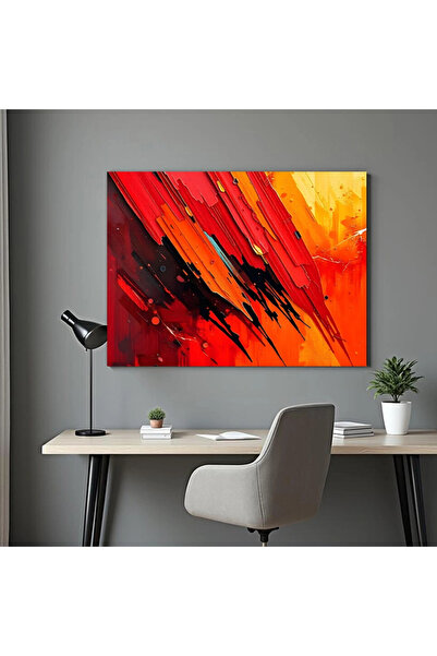 Printees Tablou abstract cu roșu - Canvas pe șasiu - 40x30 cm