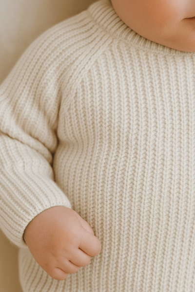 Babily Baby Knitted Knitwear Bodysuit Long Sleeve Buttoned Unisex Knitbody