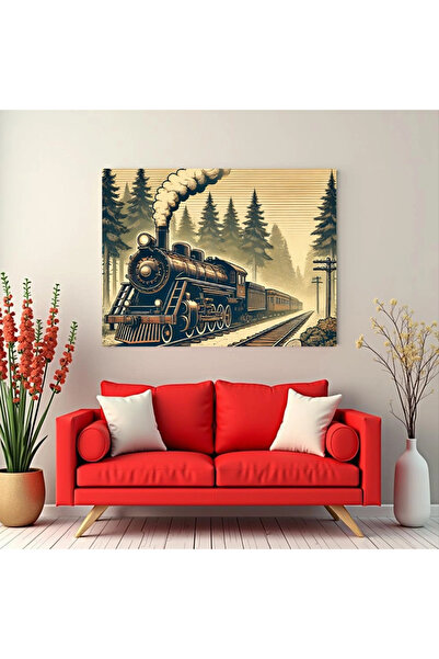 Printees Tablou Desen cu tren - Canvas pe șasiu - 40x30 cm