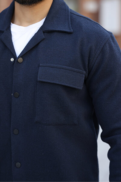 Artı1 Men's Relax Fit Comfortable Cut Double Pocket Winter a Quality Cashmere Jacket - Coat