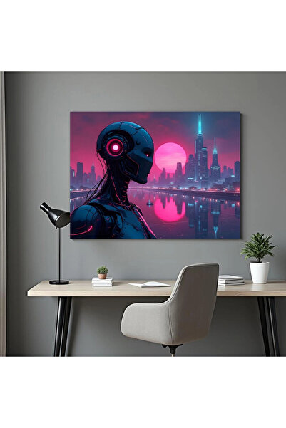 Printees Tablou - Cyberpunk Robot - Canvas pe șasiu - 40x30 cm