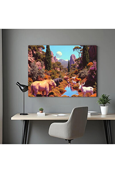 Printees Painting - Surrealistic Animals - Canvas on frame