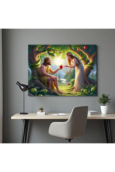 Printees Tablou Adam și Eva - Canvas pe șasiu