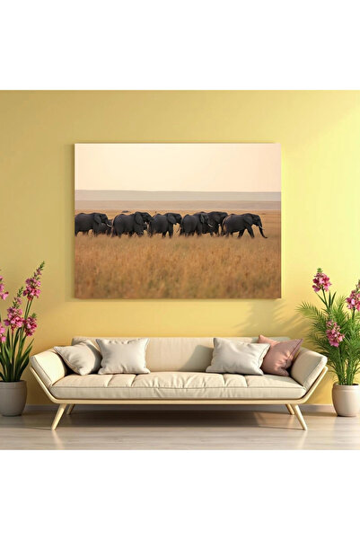 Printees Tablou - Migrația elefanților - Canvas pe șasiu