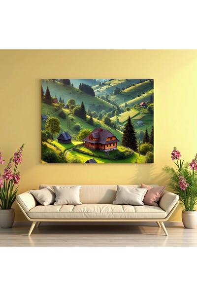 Printees Tablou - Casa la munte - Canvas pe șasiu