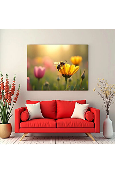 Printees Tablou - Albină pe floare - Canvas pe șasiu - 40x30 cm