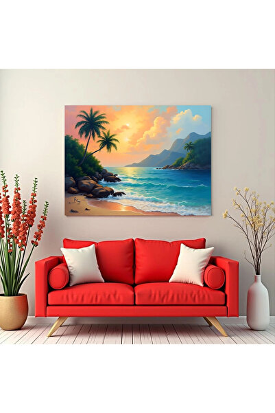 Printees Tablou - O plajă la apus - Canvas pe șasiu - 40x30 cm