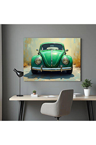 Printees Tablou - VW Beetle verde - Canvas pe șasiu - 40x30 cm
