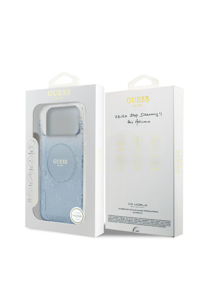 CG Mobile Guess Magsafe Pc+Tpu Case With Gradient Glitter For iPhone 17 Pro Max - Blue
