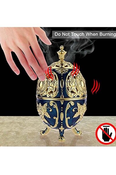 Generic Metal Zinc Vintage Incense Burner Decorative Holder with Removable Tray - Golden