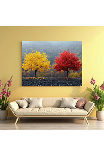 Printees Tablou - Doi pomi colorați - Canvas pe șasiu