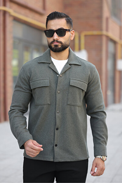 Artı1 Men's Relax Fit Comfortable Cut Double Pocket Winter a Quality Cashmere Jacket - Coat