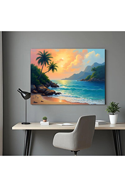 Printees Tablou - O plajă la apus