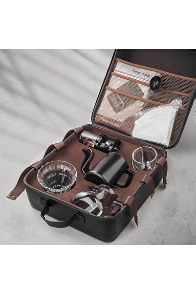 Generic Coffee Set Coffee Gift With Manual Grinder Outdoor Travel Portable Coffee Maker